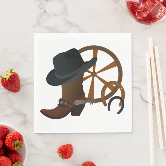 Cowboy Birthday Party Boot Scottin Servet (Insitu)