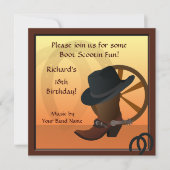 Cowboy Birthday Party Custom Invitation Kaart (Voorkant)