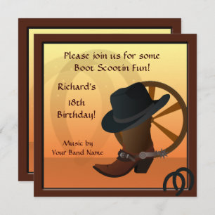 Cowboy Birthday Party Custom Invitation Kaart