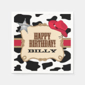 Cowboy Birthday Party, Custom Napkins Servetten (Voorkant)