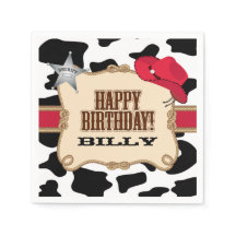 Cowboy Birthday Party, Custom Napkins