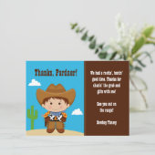 Cowboy Birthday Party Dank je kaart (Staand voorkant)