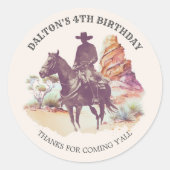 Cowboy Birthday Party Favor Stickers (Voorkant)