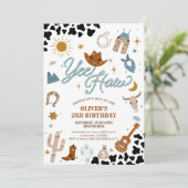 Cowboy Birthday Party Invitation Kaart (Staand voorkant)