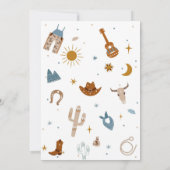 Cowboy Birthday Party Invitation Kaart (Achterkant)