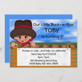 Cowboy Birthday Party Kaart (Voorkant / Achterkant)