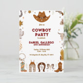 Cowboy Birthday Party Kaart (Staand voorkant)