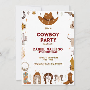 Cowboy Birthday Party Kaart