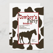 Cowboy Birthday Party Kaart (Voorkant / Achterkant)