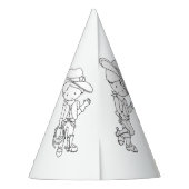 Cowboy Birthday Party - Kleur uw eigen partijgenoo Feesthoedjes (Achterkant)