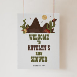 Cowboy Birthday Party of Baby shower Welcome Sign Poster