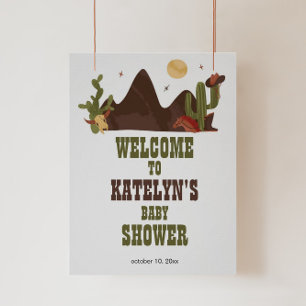 Cowboy Birthday Party of Baby shower Welcome Sign Poster
