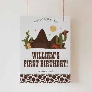 Cowboy Birthday Party of Baby shower Welcome Sign Poster