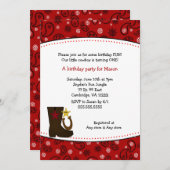 Cowboy Birthday Party Red Paisley boot hoefijzer Kaart (Voorkant / Achterkant)