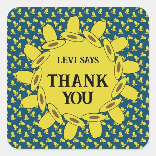 Cowboy Birthday Party Vierkante Sticker (Voorkant)