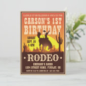 Cowboy Birthday Rodeo Poster Party, elke leeftijd Kaart (Staand voorkant)