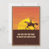 Cowboy Birthday Rodeo Poster Party, elke leeftijd Kaart (Achterkant)