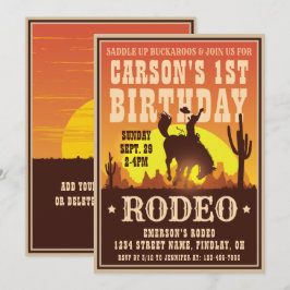 Cowboy Birthday Rodeo Poster Party, elke leeftijd Kaart