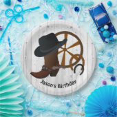 Cowboy Birthday Rustic Party Papieren Bordje (Feest)