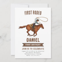 Cowboy Birthday Uitnodiging eerste Rodeo Uitnodigi