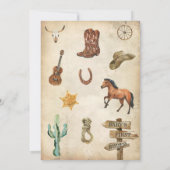 Cowboy Birthday Uitnodiging eerste Rodeo Uitnodigi (Achterkant)