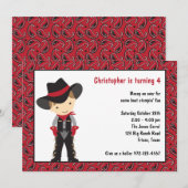 Cowboy Birthday-uitnodigingen Kaart (Voorkant / Achterkant)