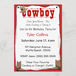Cowboy Birthday-uitnodigingen Kaart