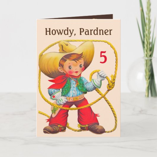 Cowboy Birthday Voeg pagina en noem aangepaste naa Kaart (Voorkant)