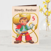 Cowboy Birthday Voeg pagina en noem aangepaste naa Kaart (Gele Bloem)