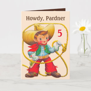 Cowboy Birthday Voeg pagina en noem aangepaste naa Kaart