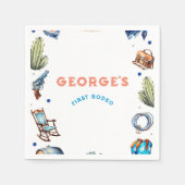 Cowboy Blauw Western Wild West Verjaardag Servet (Voorkant)