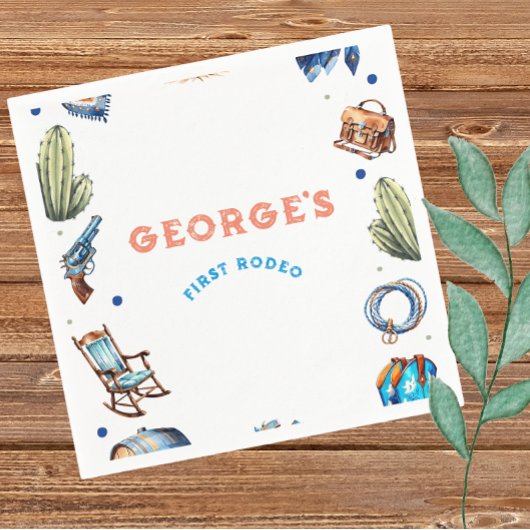 Cowboy Blauw Western Wild West Verjaardag Servet