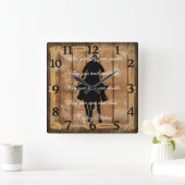 Cowboy Blessing Cowboy Horse Silhouette Vierkante Klok (Huis)