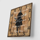 Cowboy Blessing Cowboy Horse Silhouette Vierkante Klok (Hoek)