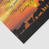 Cowboy Blessing Horse Cattle Sunset Silhouette Tissuepapier (Detail)