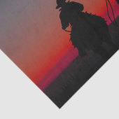 Cowboy Blessing Horse Silhouette Tissuepapier (Detail)