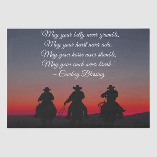 Cowboy Blessing Horse Silhouette Tissuepapier (Voorkant)
