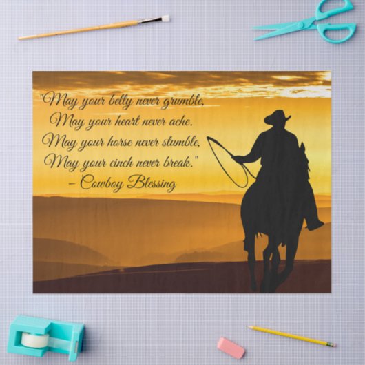 Cowboy Blessing Horse Silhouette Tissuepapier (Craft)
