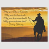 Cowboy Blessing Horse Silhouette Tissuepapier (Voorkant)