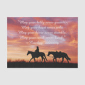 Cowboy Blessing Horse Silhouette Tissuepapier (Voorkant)