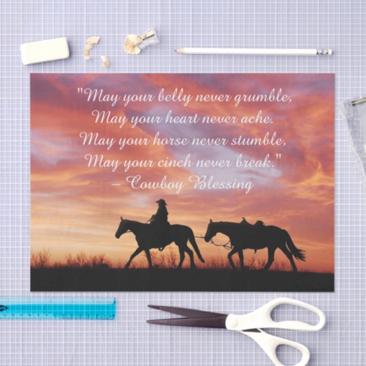 Cowboy Blessing Horse Silhouette Tissuepapier (Craft)