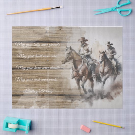 Cowboy Blessing Horses Tissuepapier (Craft)