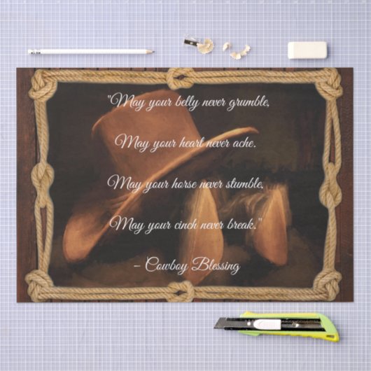 Cowboy Blessing Pet en Boots Tissuepapier (Craft)