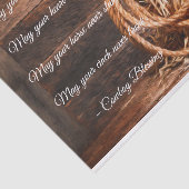 Cowboy Blessing Pet en Lariat op strobaal Tissuepapier (Detail)