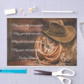Cowboy Blessing Pet en Lariat op strobaal Tissuepapier (Craft)
