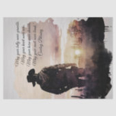 Cowboy Blessing Sunset Silhouette Tissuepapier (Voorkant)