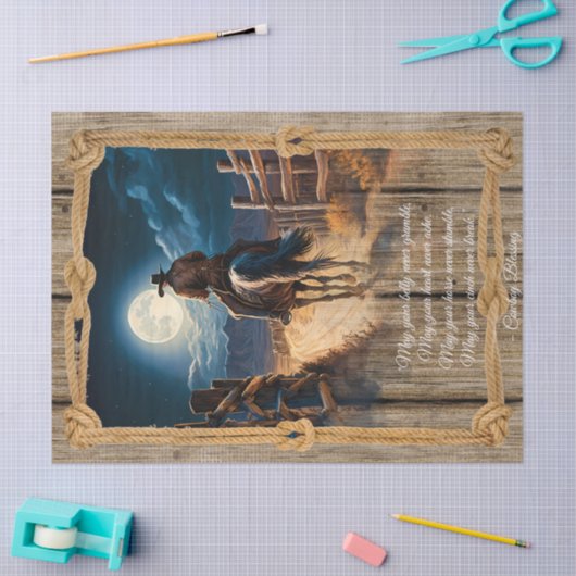 Cowboy Blessing Western Man Horse Tissuepapier (Craft)