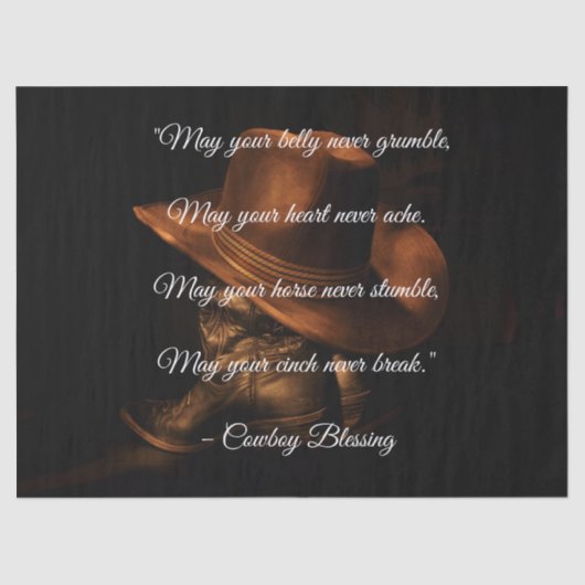 Cowboy Blessing Western Pet en Boots Tissuepapier (Voorkant)