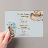 COWBOY-BLOEMEN BRUIDSDIEPJE ACRYL UITNODIGINGEN (Insitu (Draagbaar))