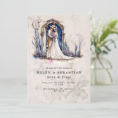 Cowboy Bloemen Western Bruiloft Rustieke Bruiloft Kaart (Staand voorkant)